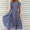 thumbnail image 1 of Robes Maxi Aguichant pour Femmes Vacances Décontractées Manches Mi-Longues Robe d'Été de Plage Hawaïenne Ligne A Longue Robe, 1 of 6