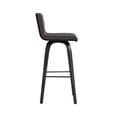 thumbnail image 4 of Armen Living Vienna Tabouret de Bar Pivotant Moderne en Similicuir Gris/noir Brossé, 4 of 11