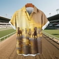 thumbnail image 4 of Mens Casual Manga Corta Botón Abajo Camisas Turndown Cuello Blusa de Impresión, Poliéster Ligero Top de la Moda para el Verano Al Aire Libre Y el Uso Diario, 4 of 6