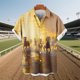 thumbnail image 4 of Mens Casual Manga Corta Botón Abajo Camisas Turndown Cuello Blusa de Impresión, Poliéster Ligero Top de la Moda para el Verano Al Aire Libre Y el Uso Diario, 4 of 6