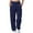 Navy #048, variant on Criss Cross High Waisted Sweatpants Women Baggy Stretchy Gym Active Athletic Joggers Straight Legs Casual Fall Winter Pants Gray M