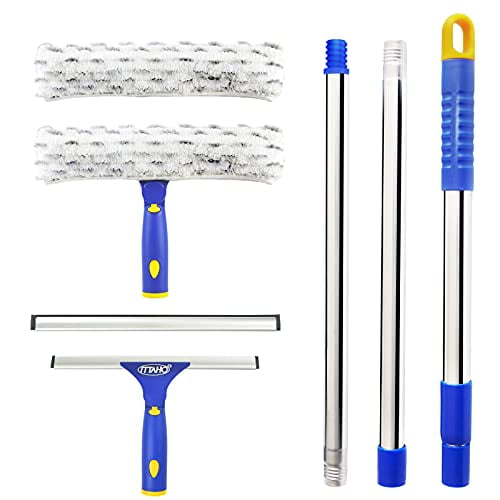 ITTAHO Squeegee for Window Cleaning,Squeegee and Microfiber Scrubber