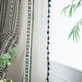 thumbnail image 4 of Nvzi 1 piece black and white geometric printing curtain cotton linen lace kitchen curtain Bohemian style pole through window curtain 59.06 * 78.74 inches, 4 of 5
