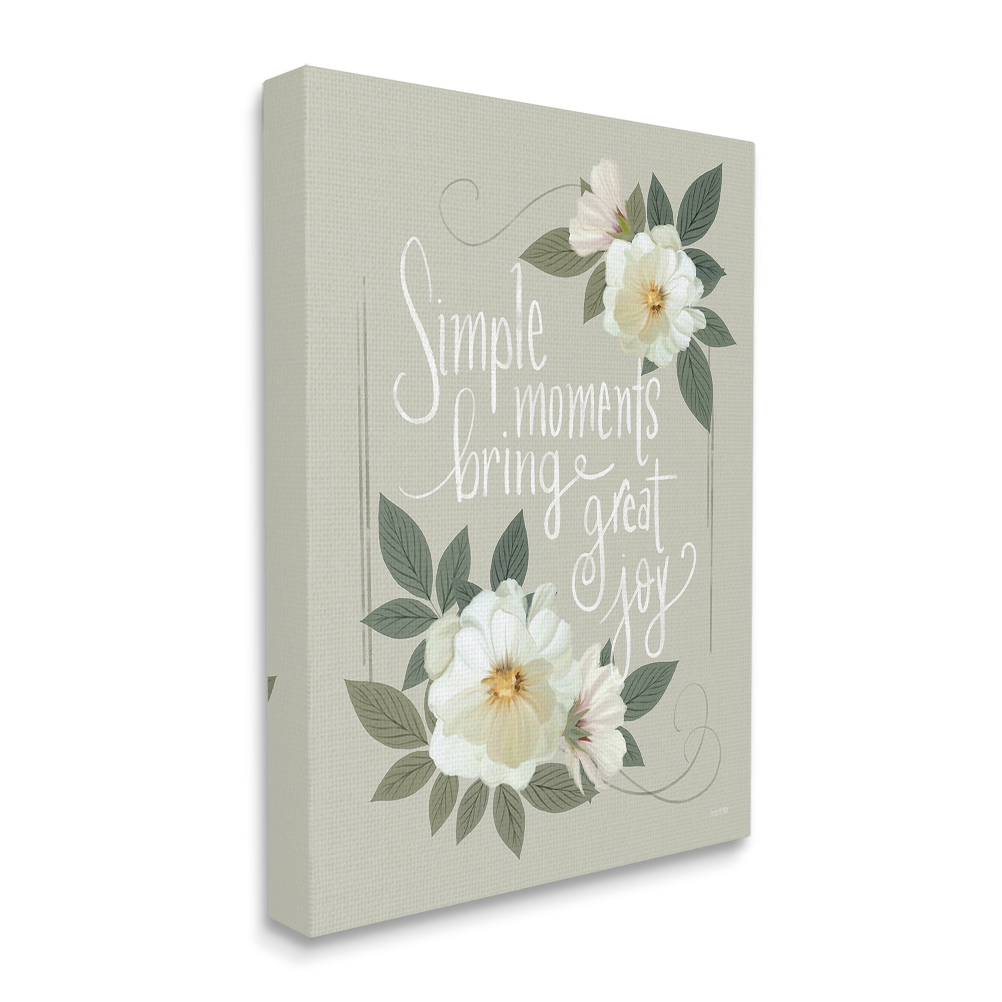 Stupell Industries Simple Moments & Blossoms Botanical & Floral Painting Gallery Wrapped Canvas Art Print Wall Art, 36 x 48