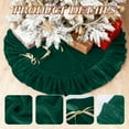 thumbnail image 4 of Sanmadrola Christmas Tree Skirt Green Luxury Ruffled Velvet Plush Fur Skirts Christmas Decorations Indoor Xmas Ornaments Holiday Decor for Home Party Holiday Decorations, 48in, 4 of 7