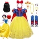 thumbnail image 2 of Disney Girl Snow White Cosplay Dress Short Sleeve Bow With Cape Cute Red Princess Costume For Girls Dress Up Carnival Costume, 2 of 5