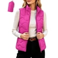 thumbnail image 2 of Women's Plus Size Puffer Vest Lightweight Packable Wave-Quilted Stand Collar Sleeveless with Carry Bag Vest, 2 of 8