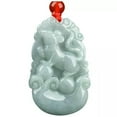 thumbnail image 6 of K-KED Chinese Natural Jadeite Jade Pendant Twelve Zodiac Animal Pendant Women Men-Dog, 6 of 6