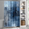 thumbnail image 3 of Blue Black Abstract Modern Art Painting Fabric Shower Curtain Blue Gray White Washable Shower Curtains for Bathroom, Waterproof Bath Curtain with Hooks Home Decor 72x72in, 3 of 8