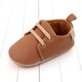 thumbnail image 5 of IROINNID Infant Baby First Walking Shoes PU Leather Lace Up Non-slip Rubber Sole Flat Shoes, Size 0-15M, 5 of 8