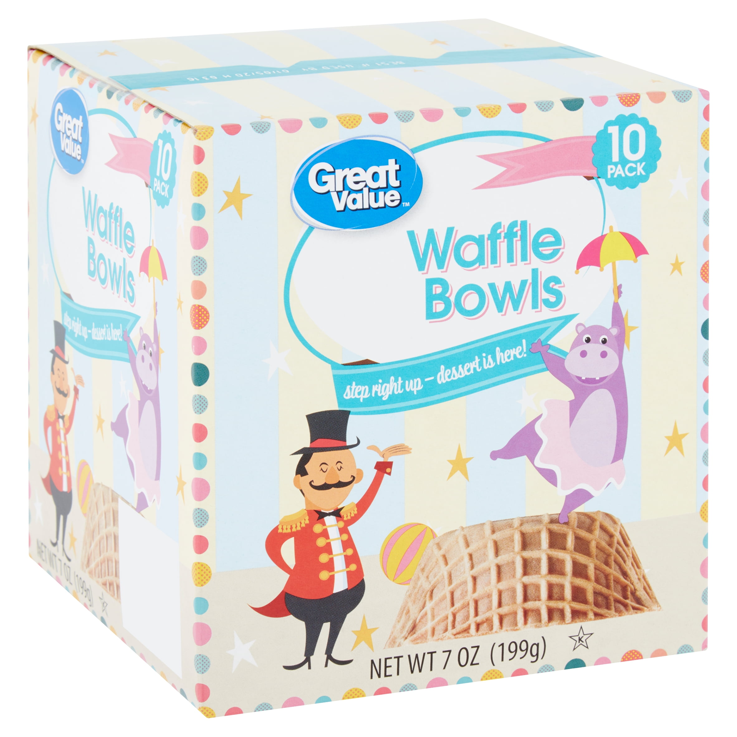 Great Value Waffle Bowls, 7 Oz., 10 Count