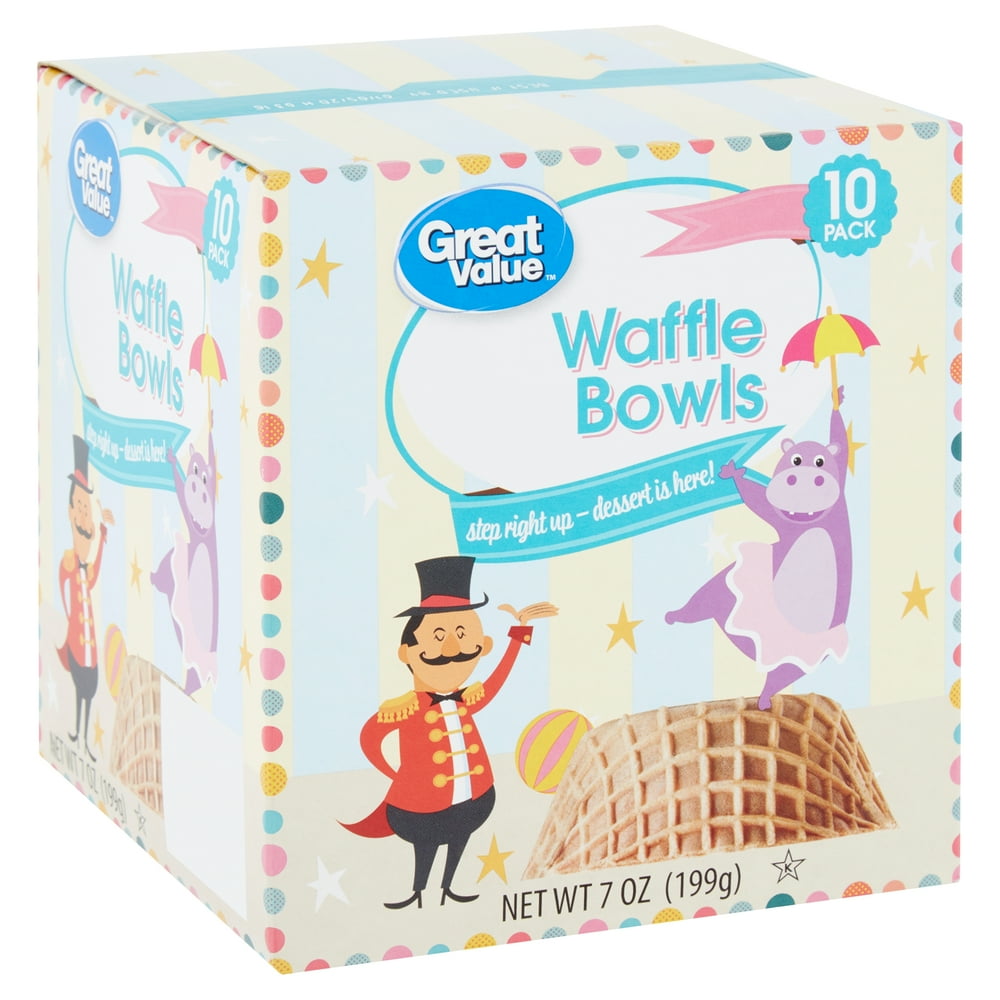 Great Value Waffle Bowls, 7 Oz., 10 Count