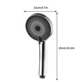 thumbnail image 3 of High Pressure Rain Shower Head with 6 Spray Settings Chrome Finish Handheld Showerhead for Relaxing Spa Experience in Your Bathroom, UKHBMC | Black, 3 of 8