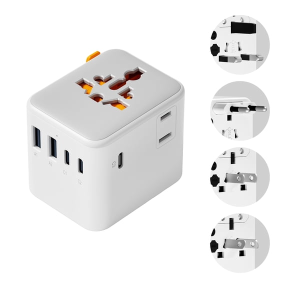 Universal Travel Adapter Worldwide, International Plug Adaptor with 3 USB-C (28W), 2 AC Outlets for US to Europe UK Ireland Australia Type C G A I