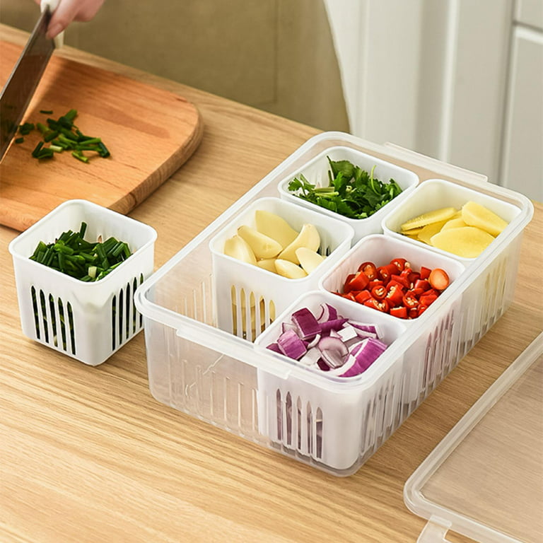 Household Food Storage Box Clear Reusable Fruit and Vegetable