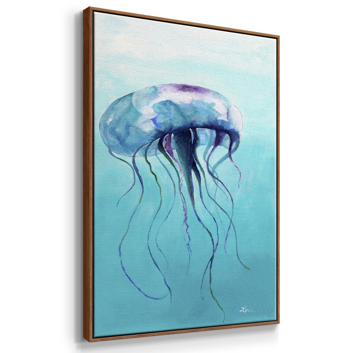 Jelly Fish Framed Premium Gallery Wrapped Canvas - Ready to Hang