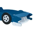 thumbnail image 3 of Kumix Twin Size Race Car-Shaped Platform Bed with Shelves and Wheels, Wooden Platform Bed for Boys and Girls, Car-Shaped Floor Bed Frame for Bedroom, Twin Size Adults Floor Bed, Blue, 3 of 7