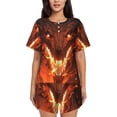 thumbnail image 1 of Balery Magma Fire Black Dragon Conjunto de Pijama para Mujer con Estampado, Dos Piezas de Manga Corta y Shorts, Ropa de Dormir Suave con Cuello Redondo y Bolsillos-Medium, 1 of 6