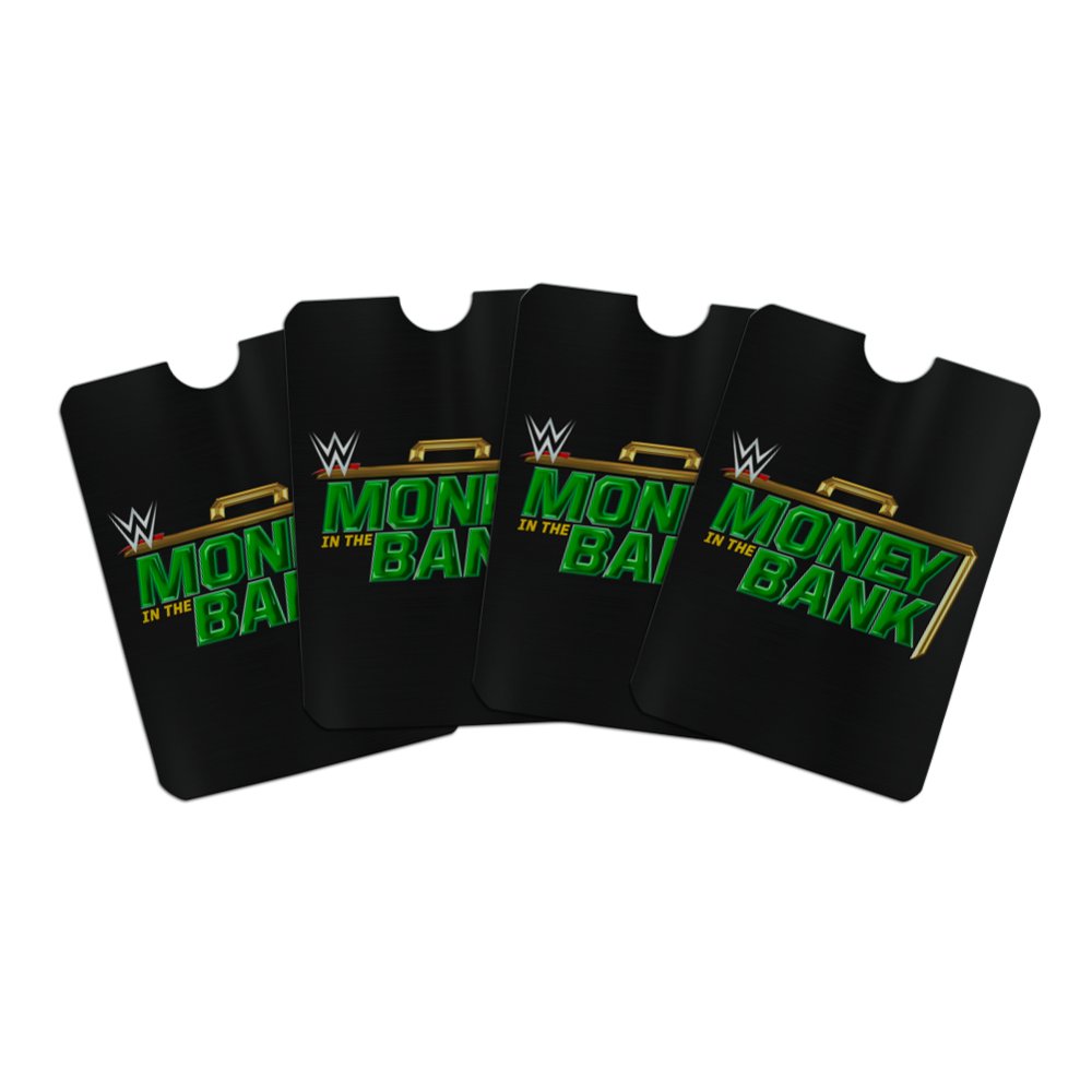 WWE Money in the Bank Credit Card RFID Blocker Holder Protector Wallet Purse Sleeves Set of 4 ...