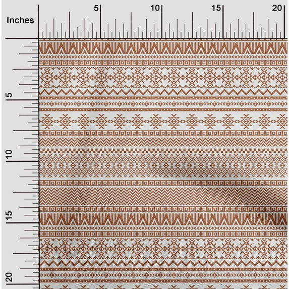 oneOone Cotton Jersey Rust Brown Fabric Aztec Tribal Sewing Craft Projects Fabric Prints By Yard 58 Inch Wide