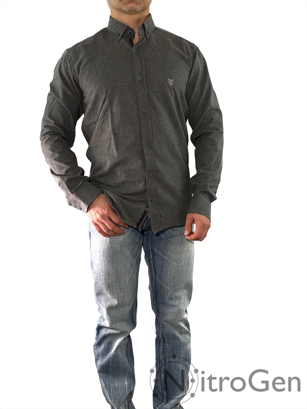 Men's Long Sleeve Deluxe Denim Shirt 