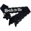 Party Heartie "Bride to Be" Bachelorette Lace & Satin Sash (Black)
