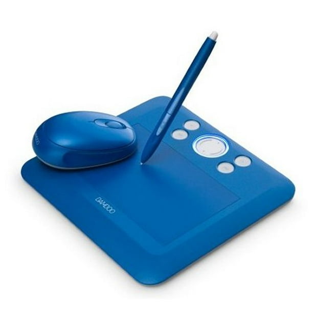 Dij Buitenlander In de omgeving van Bamboo Fun (Small) Wacom Blue Tablet with Pen Mouse and Graphics Software -  Walmart.com