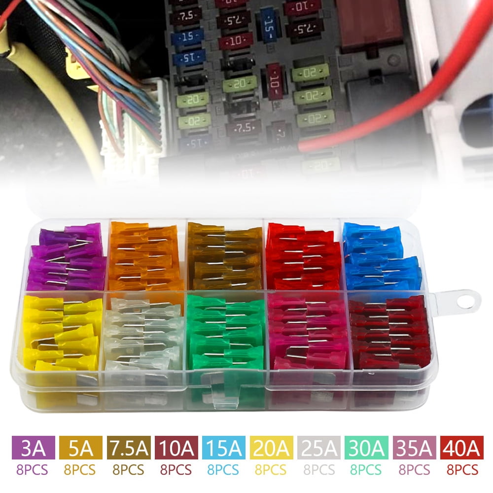 80Pack 40 AMP ATC/ATO Standard Regular Fuse Blade,Car Fuses Assortment Kit, Blade-type Automotive Fuses,Replacement Fuses for Car/RV/Truck/Motorcycle/Boat