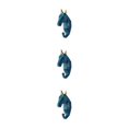 thumbnail image 4 of Decodeary Resin Key Hook Durable And Functional Addition To Home Resin Elephant Head Animal Wall Mounted Hook Animal Head Key Hook Retro blue (horse) 3Set, 4 of 6