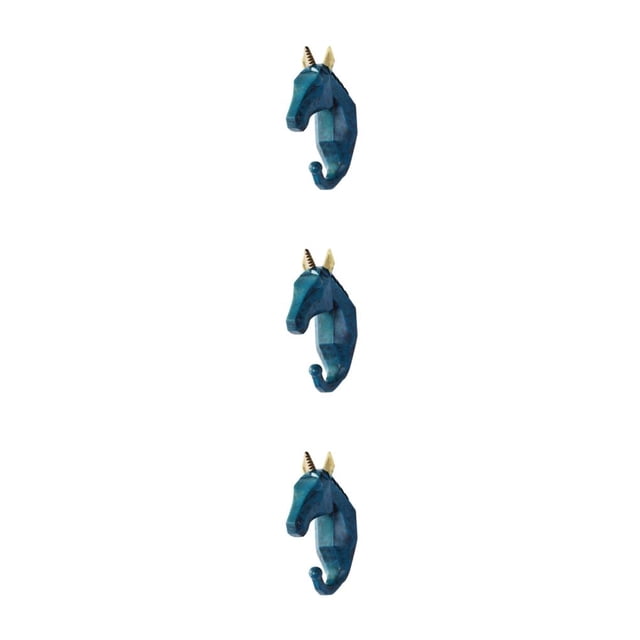 Maytalsory Animal Head Key Hook Sturdy And Durable Construction Adding Touch Of Whimsy Retro blue (horse) 3Set
