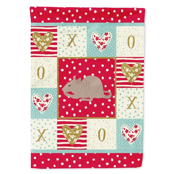 Carolines Treasures CK5460GF Fuzz Rat Love Flag Garden Size Small multicolor