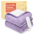 thumbnail image 1 of HOMLYNS LuxeHeat Heated Blanket Electric Blanket, Soft Flannel Sherpa Heated Throw, Heating Blanket with 5 Heat Settings, 3 hrs Timer Auto Shut Off (, 1 of 9