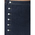 thumbnail image 5 of DARING DIVA Women's Plus Button Front High Waist A Line Midi Jean Skirt 3X Dark Blue, 5 of 6
