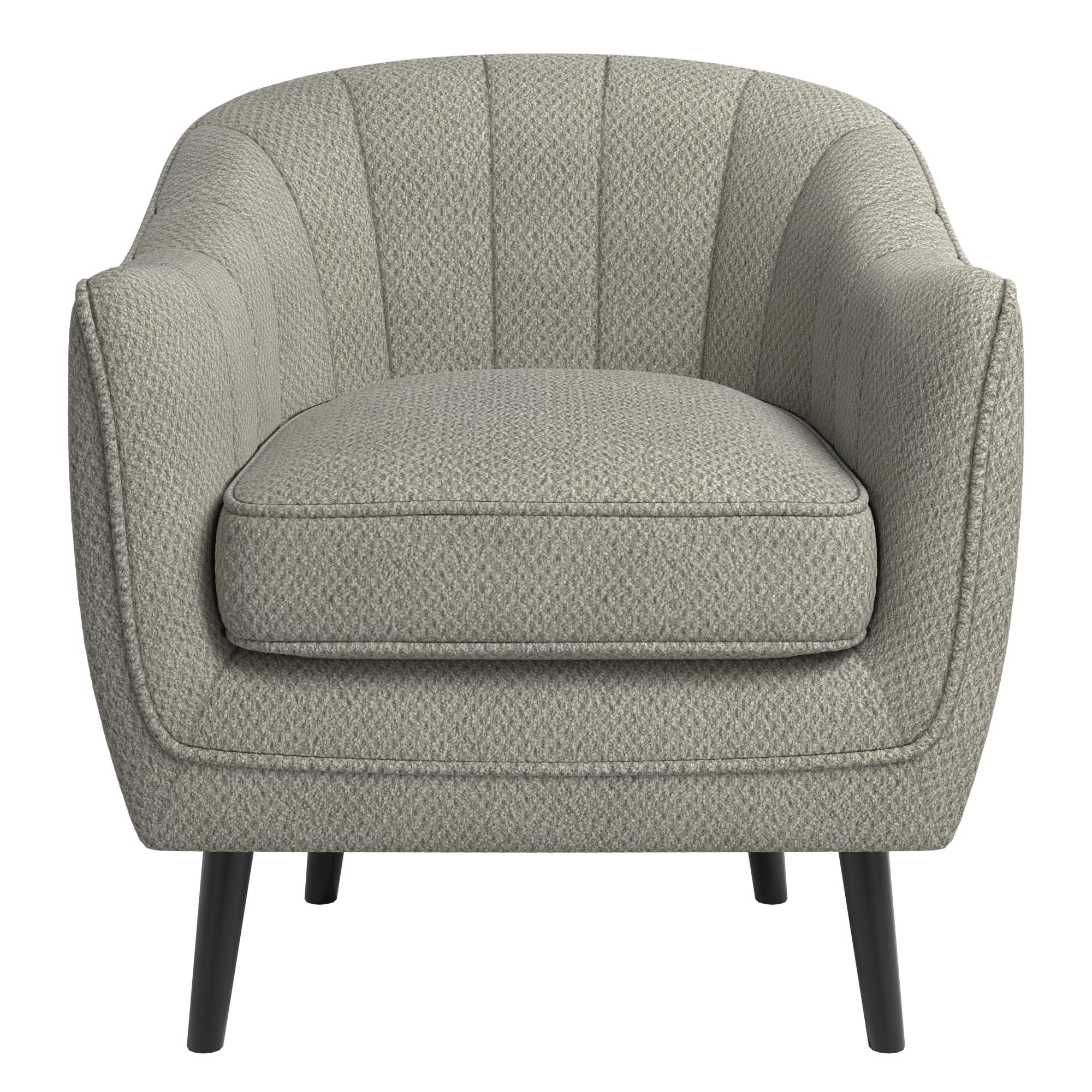 Weston Home Rhyl Mid-Century Modern Channel-Tufted Accent Chair, Grey