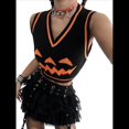 thumbnail image 3 of Suéter de Halloween de Talla Grande para Mujer, Chaleco con Estampado de Fantasmas, Cuello en V, Sin Mangas, de Punto, Camisetas Sin Mangas Negro S, 3 of 10