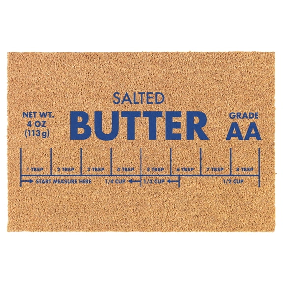 Welcome Doormat Coco Coir Door Mat Gift Salted Butter Funny (24" x 16")