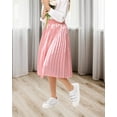 thumbnail image 3 of Oyang Little Girl's Pleated Elastic High Waist Swing A-line Chiffon Flared Midi Skirt 3-12Y, 3 of 10