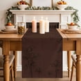 thumbnail image 3 of Brown Flowers Cotton Linen Table Runner for Dining Kitchen, Japanese Abstract Floral Plants Simple Art Wedding Outdoor Party Tablerunners, Dresser Scarf Coffee Tablecloth Runners 13x70 Inches, 3 of 8
