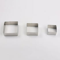 MLINS 3Pcs Baking Mold Stainless Steel Square Shape Biscuits Cookie Stamp Baking Mold Kitchen Cookie Mold Cake Decoration Tool