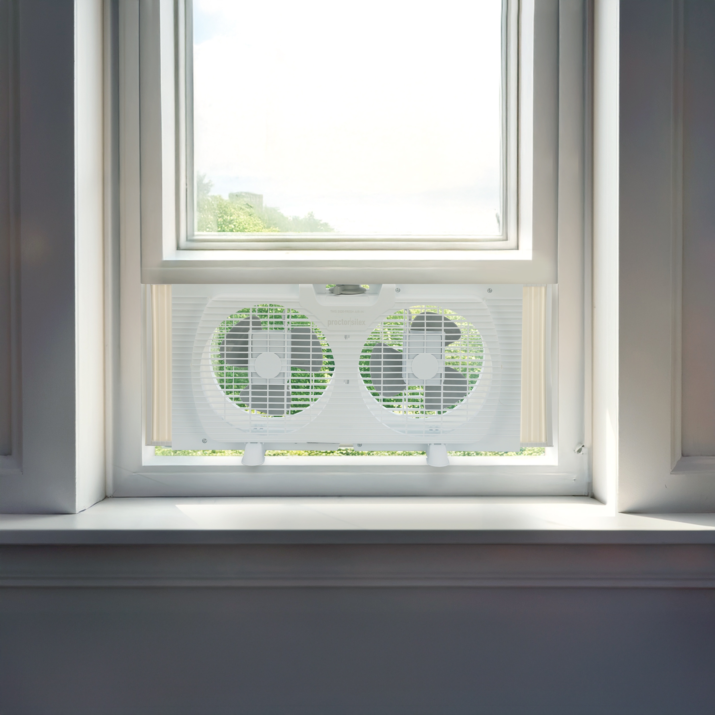 Proctor Silex 9 Inch 56W Twin Window Fan in White