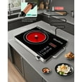 thumbnail image 2 of 14-inch portable infrared burner with 3500W electric heating plate and 3-hour timer - touch control panel adjustable heating power glass top stove for cooking (black), 2 of 5