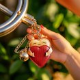 thumbnail image 3 of Hearth & Gear Leather Heart Keychain Handmade Cute For Her, 3 of 4