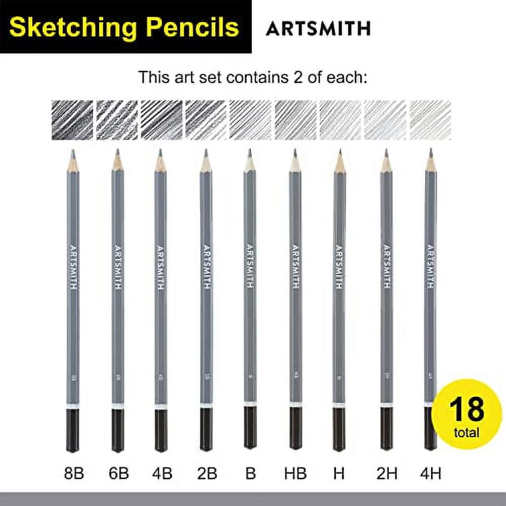 Professional Sketch Drawing Kit, 18 Pieces Art Set of Charcoal