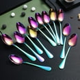 thumbnail image 5 of ReaNea Rainbow Stainless Steel Dinner Spoons with Titanium Coating Handle (12 Count), 5 of 7