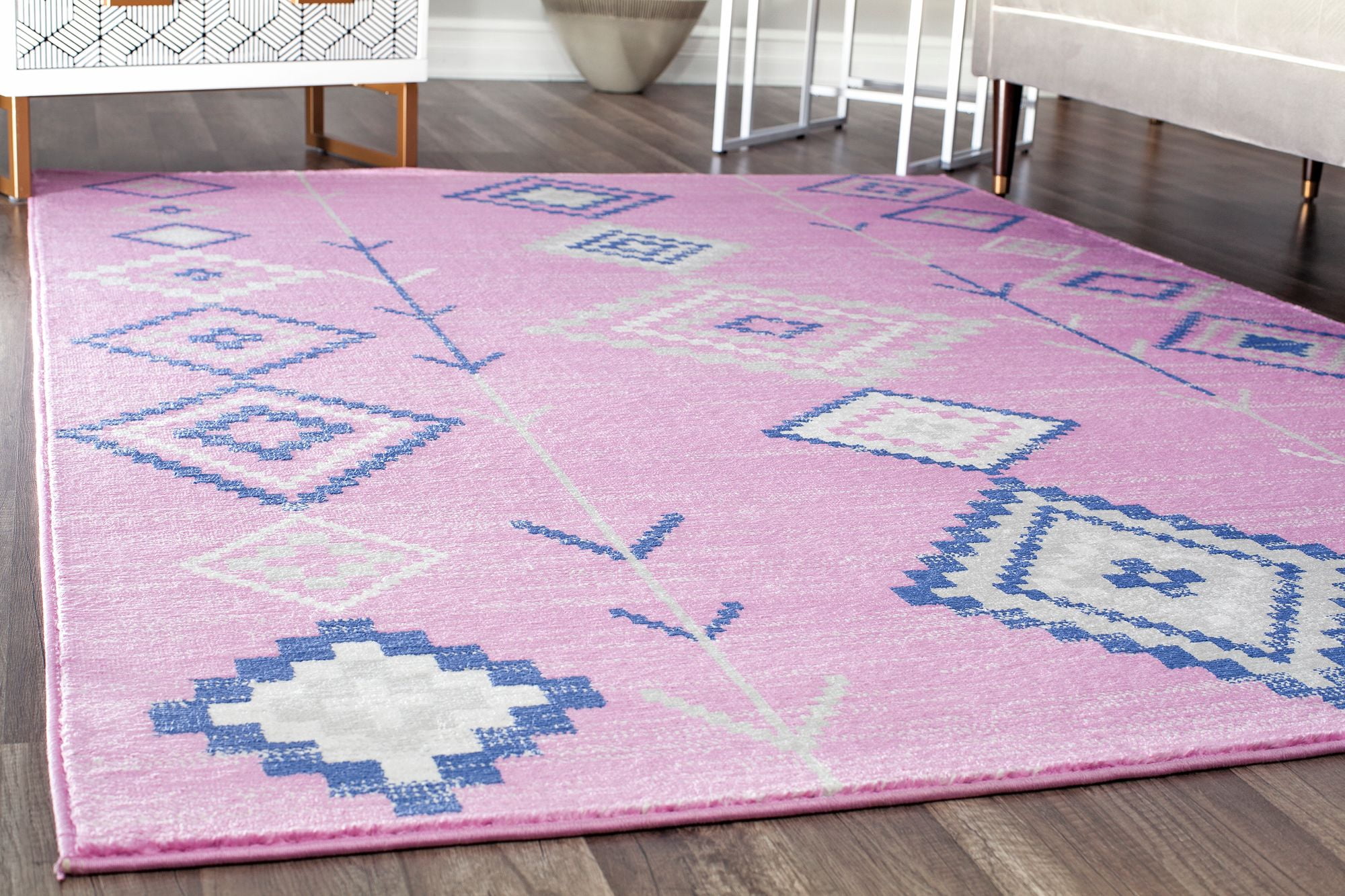 Soleil BR15C Native Pink Tribal Moroccan pink Area Rug, 8'9"x12'
