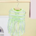 thumbnail image 3 of CBFFDC Puppy Skirt Breathable Mesh Dog Dress Striped Print Buttons Decor Ruffled Hem Contrast Color Patchwork Puppy Summer Skirt, 3 of 7