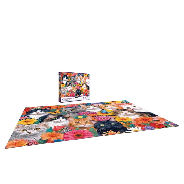 RoseArt Colorluxe 2000-Piece Blooming Kittens Adult Interlocking