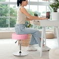 thumbnail image 4 of ZenStyle Pink Swivel Stools – Adjustable Height Salon & Vanity Chairs with Metal Base, 4 of 9