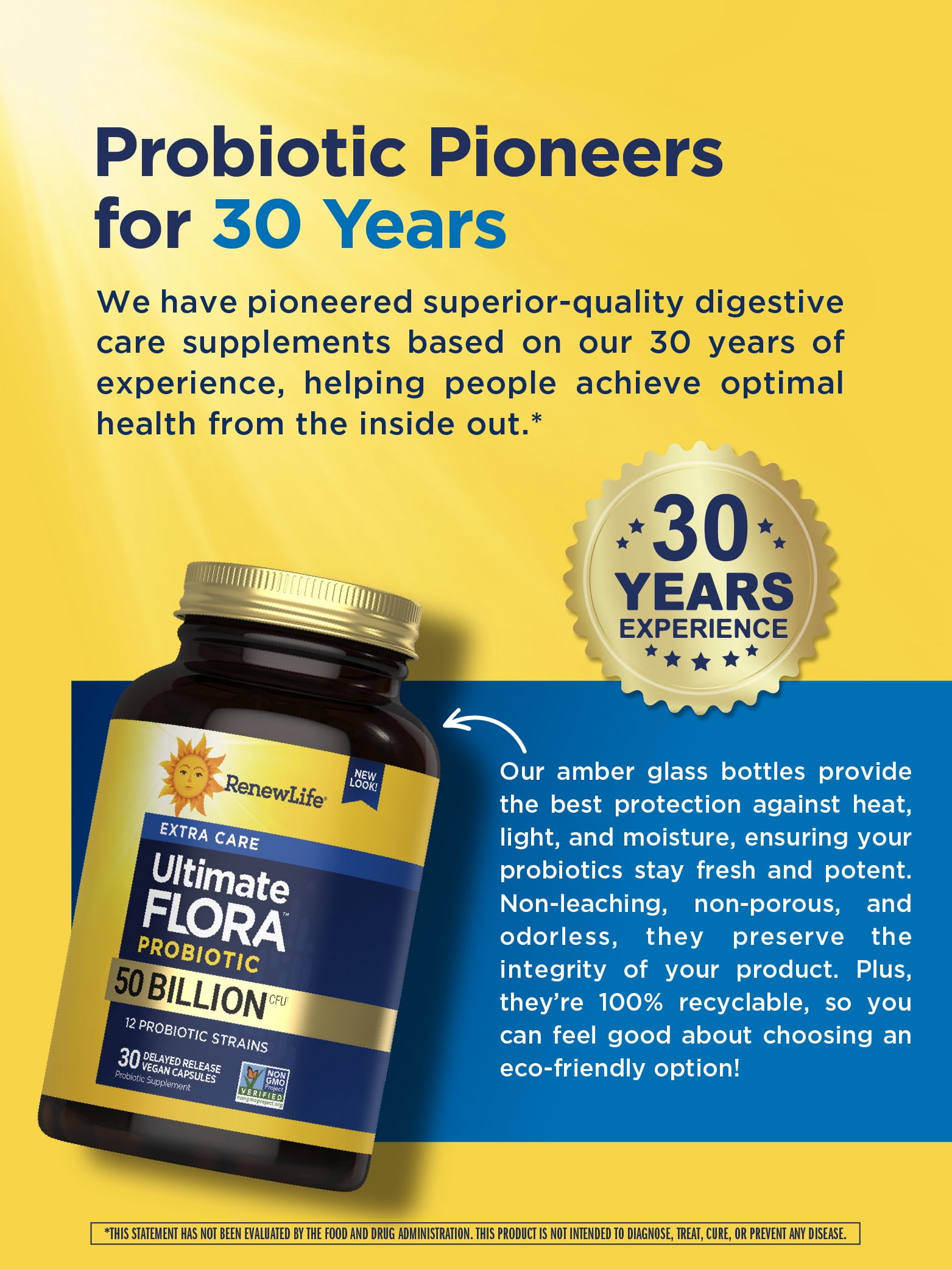 Ultimate Flora Probiotic Capsules | 50 Billion CFU | 30 Count | by Renew Life