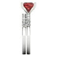 thumbnail image 3 of 2.66 ct Brilliant Princess Cut Natural Garnet 18K White Gold Solitaire with Accents Engagement Bridal Wedding Ring Band Set size 3.5, 3 of 7